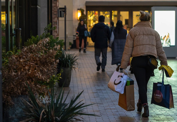 Shoppers at the mall